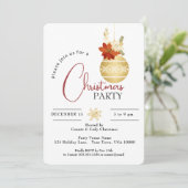 GOUDEN KERST ORNAMENT PARTY KAART (Staand voorkant)