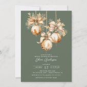 Gouden Kerst Ornament Vrijgezellenfeest Kaart (Voorkant)