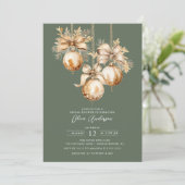 Gouden Kerst Ornament Vrijgezellenfeest Kaart (Staand voorkant)