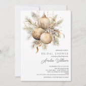 Gouden Kerst Ornament Vrijgezellenfeest Kaart (Voorkant)