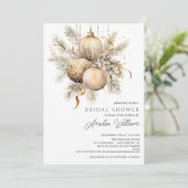 Gouden Kerst Ornament Vrijgezellenfeest Kaart (Staand voorkant)