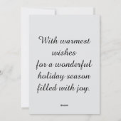 Gouden kerst ornamenten hangen feestdagenkaart (Achterkant)