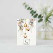 Gouden Kerst Ornamenten Logo Blank Sieraden Houder Visitekaartje (Staand voorkant)