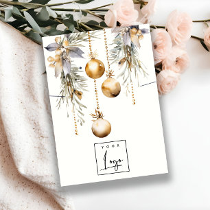 Gouden Kerst Ornamenten Logo Oorbel Ketting Visitekaartje