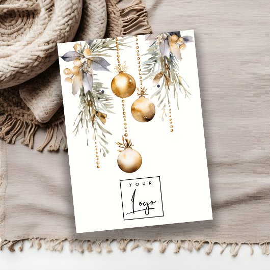 Gouden Kerst Ornamenten Logo Oorbel Stud Houder Visitekaartje