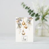 Gouden Kerst Ornamenten Logo Oorbel Stud Houder Visitekaartje (Staand voorkant)