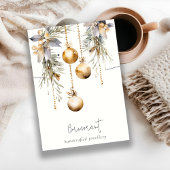 Gouden Kerst Ornamenten Oorbel Ketting Houder Visitekaartje