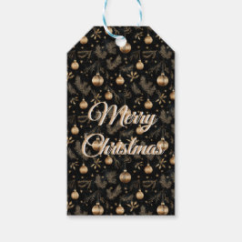 Gouden Kerst Ornamenten Pine Needles Vakantie Cadeaulabel