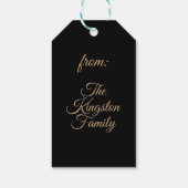 Gouden Kerst Ornamenten Pine Needles Vakantie Cadeaulabel (Achterkant)