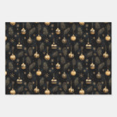 Gouden Kerst Ornamenten Pine Needles Vakantie Inpakpapier Vel (Voorkant 3)