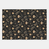 Gouden Kerst Ornamenten Pine Needles Vakantie Inpakpapier Vel (Voorkant)
