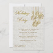 Gouden Kerst Ornamenten Vakantie Uitnodiging (Voorkant)