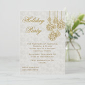 Gouden Kerst Ornamenten Vakantie Uitnodiging (Staand voorkant)