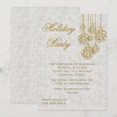 Gouden Kerst Ornamenten Vakantie Uitnodiging (Voorkant / Achterkant)