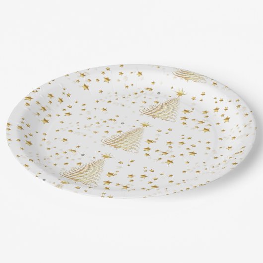 Gouden kerst papieren bordje (Gekanteld)