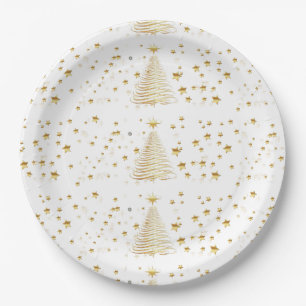 Gouden kerst papieren bordje