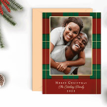 Gouden Kerst Plaid Folie Kerst Foto Kaart