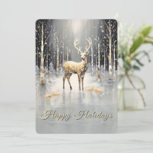 Gouden Kerst Reindeer Kerstkaart