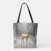 Gouden Kerst Rendier Vakantie Canvas tas (Achterkant)