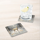 Gouden Kerst Rendier Vakantie Papieren Onderzetter (Insitu)