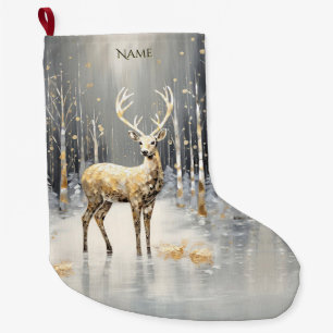 Gouden Kerst Rendier Vakantie Stocking Grote Kerstsok