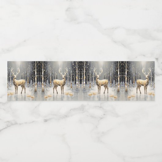 Gouden Kerst Rendier Vakantie Water Fles Label Waterfles Etiket (Enkel label)