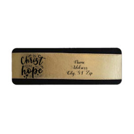 Gouden Kerst retour adreslabels Etiket