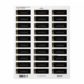 Gouden kerst retouradreslabel etiket (Full Sheet)