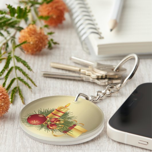 Gouden kerst sleutelhanger (Voorkant Rechts)