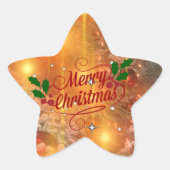 Gouden kerst ster sticker (Voorkant)