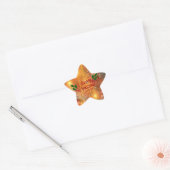 Gouden kerst ster sticker (Envelop)