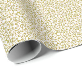 Gouden Kerst sterren patroon glitter Cadeaupapier