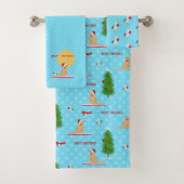 Gouden Kerst Strand Dag Douche Gordijn Bad Handdoek (Insitu)