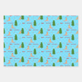 Gouden Kerst Strand Dag Gift Wrap Set 3 Inpakpapier Vel (Voorkant)