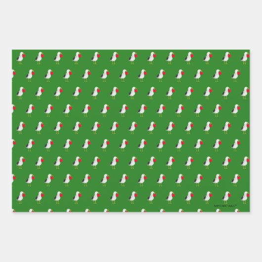 Gouden Kerst Strand Dag Gift Wrap Set 3 Inpakpapier Vel (Voorkant 3)