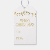Gouden Kerst String Lights Gift Labels Cadeaulabel (Voorkant)