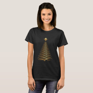 Gouden kerst t-shirt