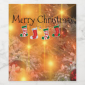 Gouden kerst wijn etiket (Enkel label)