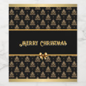 Gouden Kerst Wijnlabel Wijn Etiket (Enkel label)
