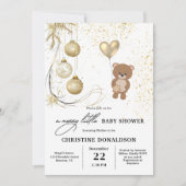 Gouden Kerst Winter Baby shower Kaart (Voorkant)