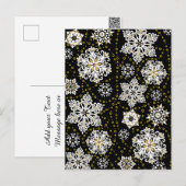 Gouden Kerst Woodland Herten Vogels in Bloei Feestdagenkaart (Voorkant / Achterkant)