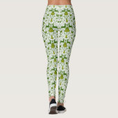Gouden Kerst Woodland Herten Vogels in Bloei Leggings (Achterkant)