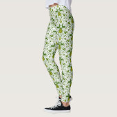 Gouden Kerst Woodland Herten Vogels in Bloei Leggings (Links)