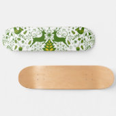 Gouden Kerst Woodland Herten Vogels in Bloei Persoonlijk Skateboard (Horizontaal)