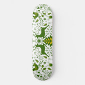 Gouden Kerst Woodland Herten Vogels in Bloei Persoonlijk Skateboard (Voorkant)