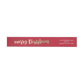 Gouden kerst wrap-around retouradreslabel (Individueel)