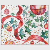 Gouden kerstbal elegantie cadeaupapier (Vlak)