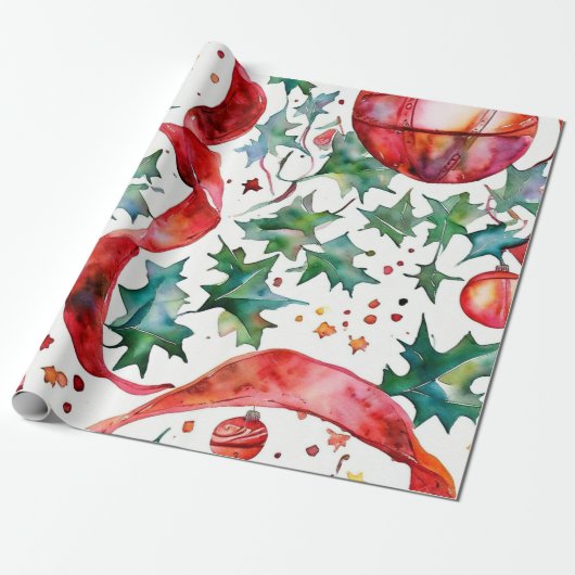 Gouden kerstbal elegantie cadeaupapier (Uitgerold)