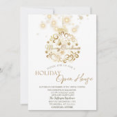 Gouden Kerstbal Glans Kerst Open Huis Kaart (Voorkant)