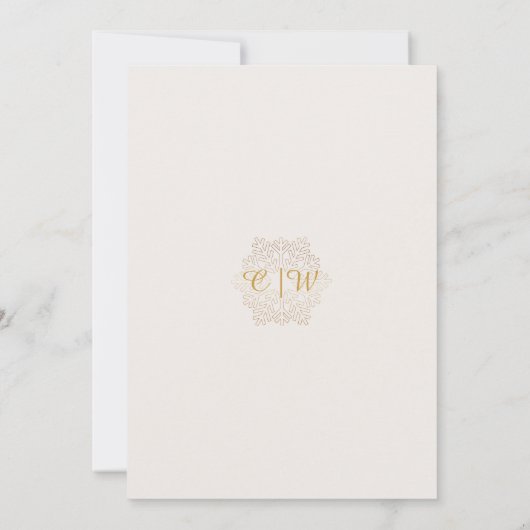 Gouden Kerstbal Huwelijksuitnodiging Kaart (Achterkant)